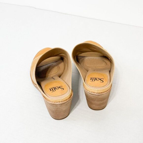 Sofft Strathmore NWB Sz 9.5 Soleil Yellow Luxe Italian Ruched Slide Wedge Shoes - Picture 6 of 16